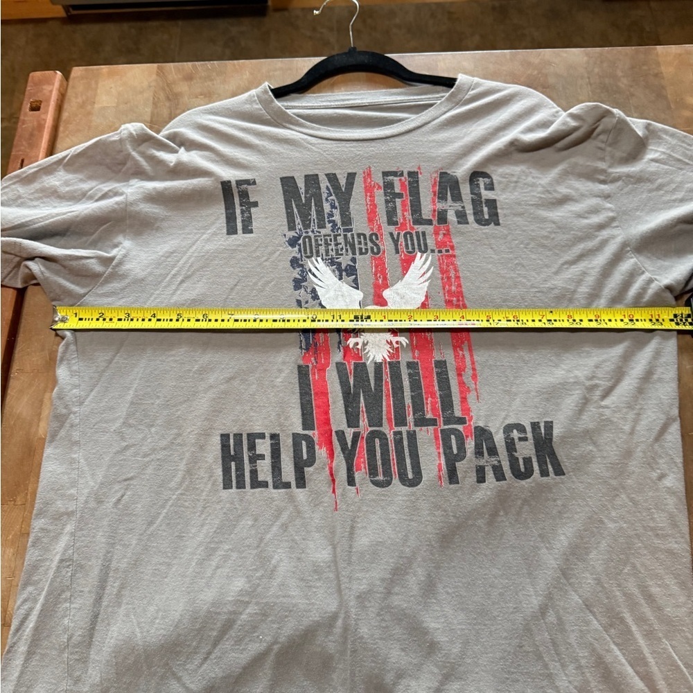 Mens XL Patriot Shirt If my flag offends you I will help you pack your bag - Picture 10 of 12